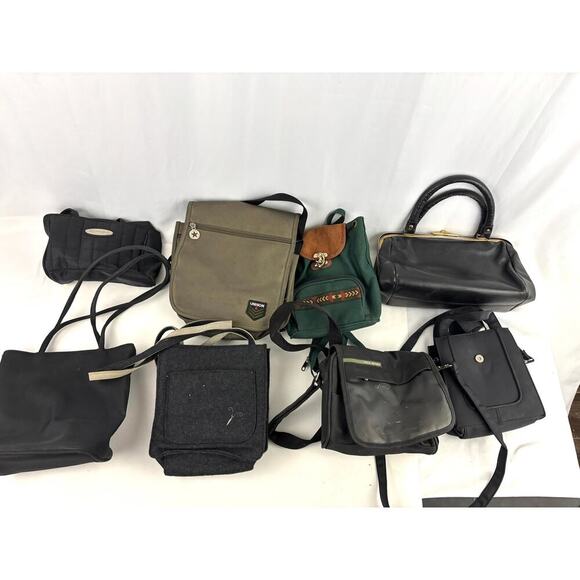 Lot of 8 VTG Purses Handbags Crossbody Backpacks Bags Y2K 1990's - Picture 1 of 9